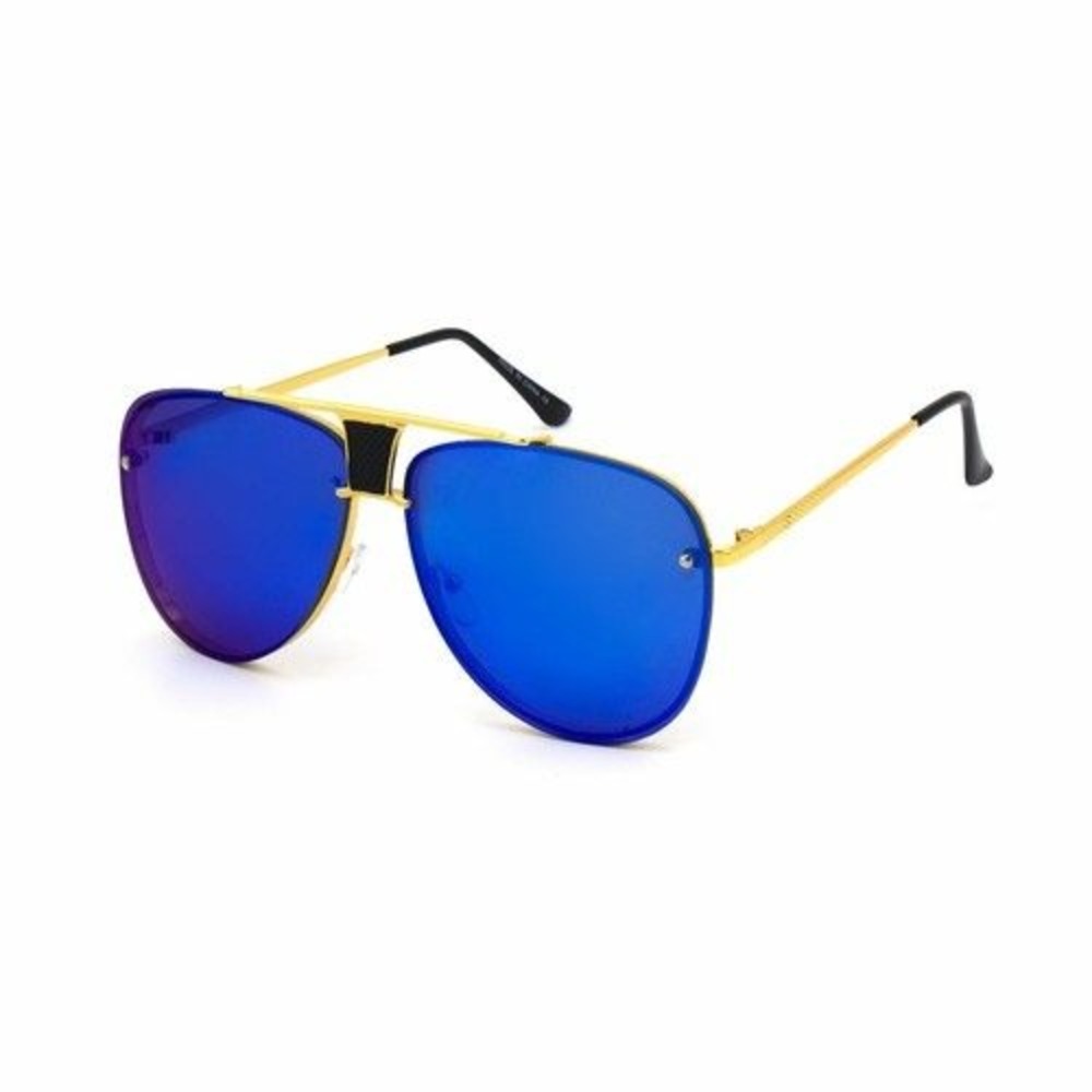 Sunglasses Blue Lens Silver Frame Fashion Sun‎ Glasses Men Silver Frame Square
